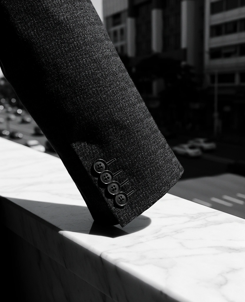 Detail of a tropical wool suit